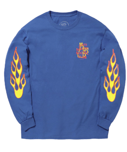 Anti Social Social Club x FR2 Fire Pattern LS Tee – Blue